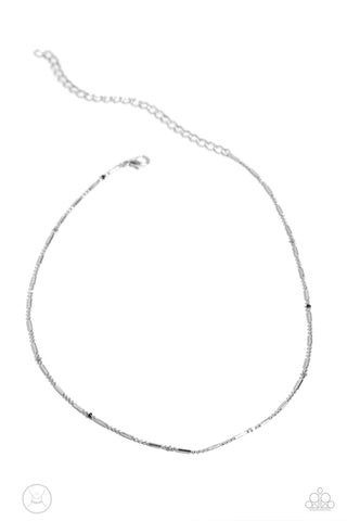 SERENITY STRAND - SILVER DAINTY CHOKER NECKLACE - PAPARAZZI