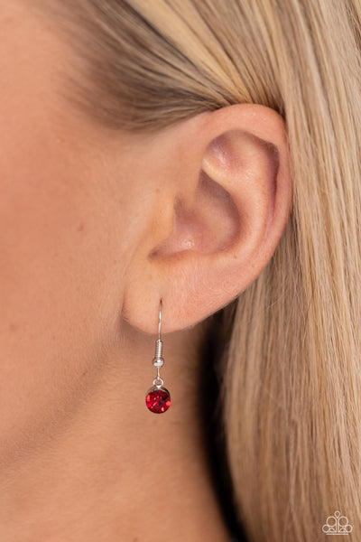 CORNER KICK - RED CHARM SOCCER THEME NECKLACE - PAPARAZZI
