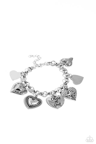 CHILD OF GOD - SILVER HEART INSPIRATIONAL CHARM BRACELET - PAPARAZZI