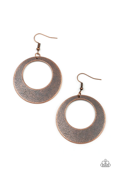 OUTER PLAINS - COPPER CIRCLE EARRINGS - PAPARAZZI