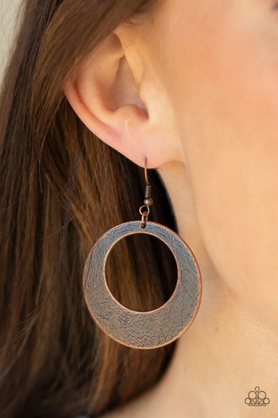 OUTER PLAINS - COPPER CIRCLE EARRINGS - PAPARAZZI