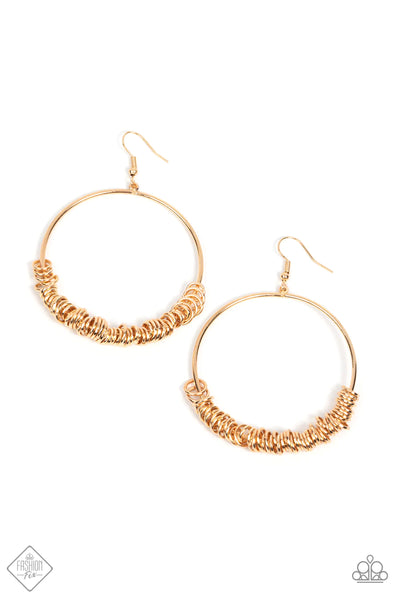 RETRO RINGLEADER - GOLD CIRCLE EARRINGS - PAPARAZZI - FASHION FIX OCTOBER 2021