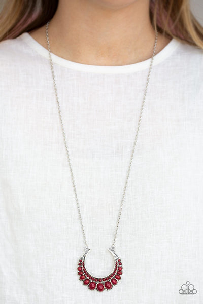 COUNT TO ZEN MULTI RED SILVER NECKLACE PAPARAZZI