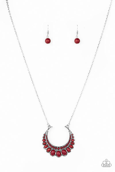 COUNT TO ZEN MULTI RED SILVER NECKLACE PAPARAZZI