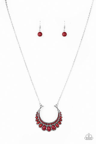 COUNT TO ZEN MULTI RED SILVER NECKLACE PAPARAZZI