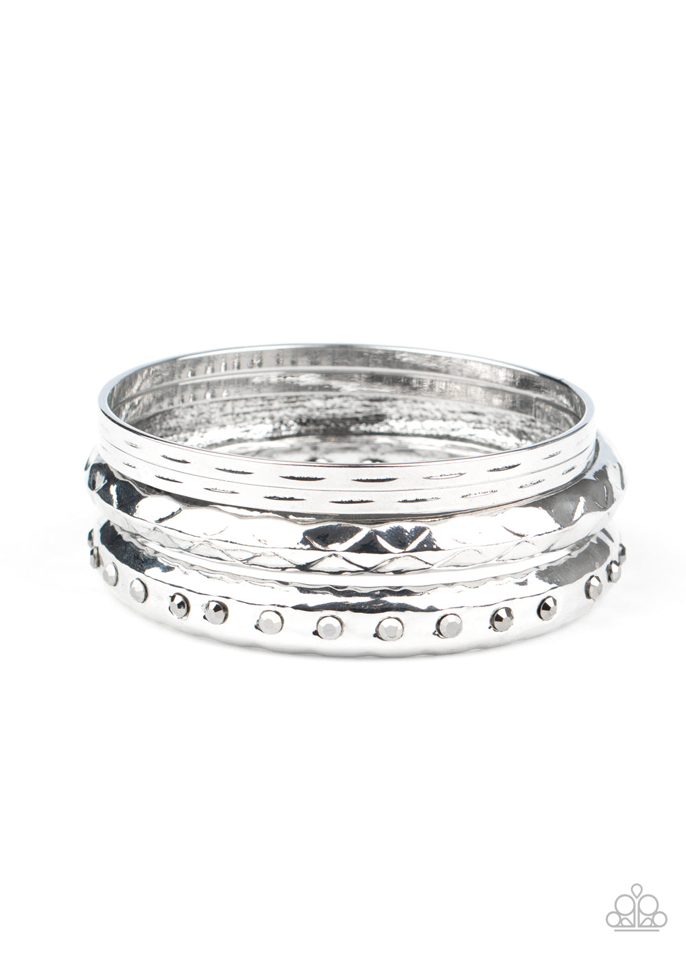 Revved Up Rhinestones -Silver
